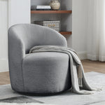 Walker Edison | Swivel Barrel Accent Chair with Ottoman Thumbnail