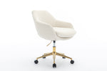 Walker Edison | Mesh Fabric Home Office 360°Swivel Chair with Gold Metal Base Thumbnail