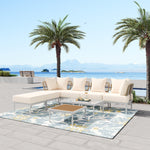 Walker Edison | Outdoor 8-Piece Sectional Sofa Set Thumbnail