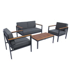 Walker Edison | 4 Piece Outdoor Sofa Chat Set Thumbnail