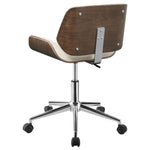 Walker Edison | Ecru and Walnut Swivel Office Chair Thumbnail