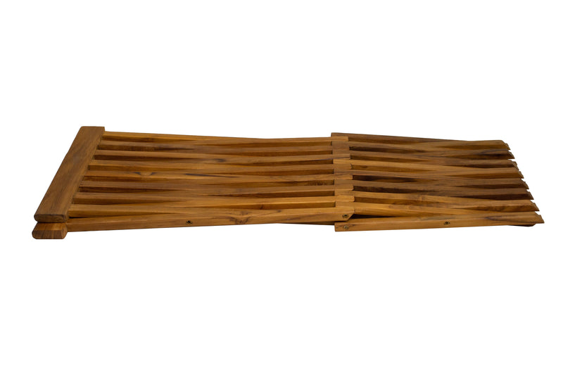 NORDICTEAK - Winchester Oiled Teak Shower and Bath Folding Stool with Horizontal Slats