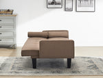 Walker Edison | Convertible 72" Brown Cotton Linen Sofa Bed Thumbnail