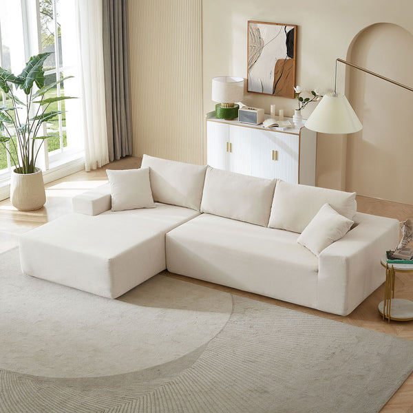 Walker Edison | Minimalist Right L-Shape Sectional Modular Couch