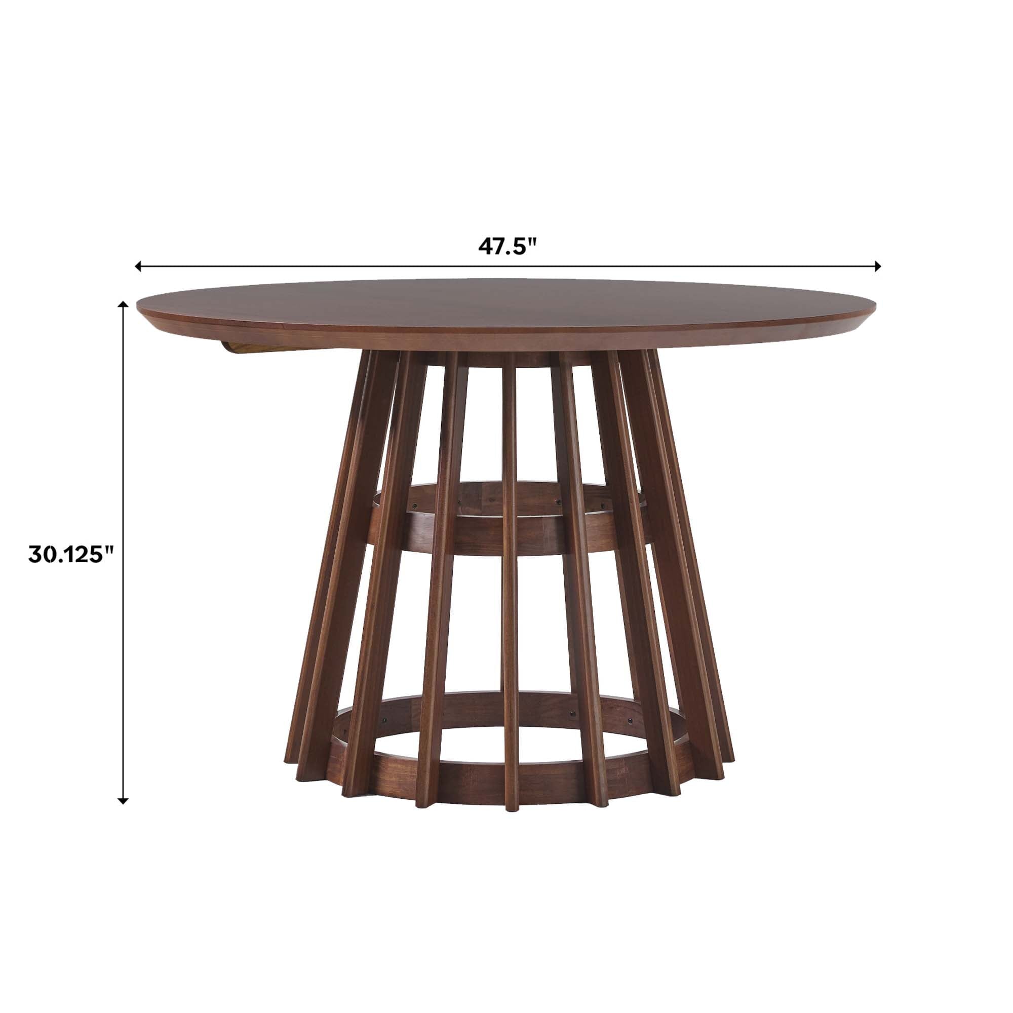 48 Inches Table Modern 48 Round Solid Wood Dining Table – Walker Edison