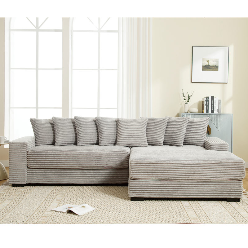 Walker Edison | Corduroy Right L-Shaped Sectional Cloud Couch