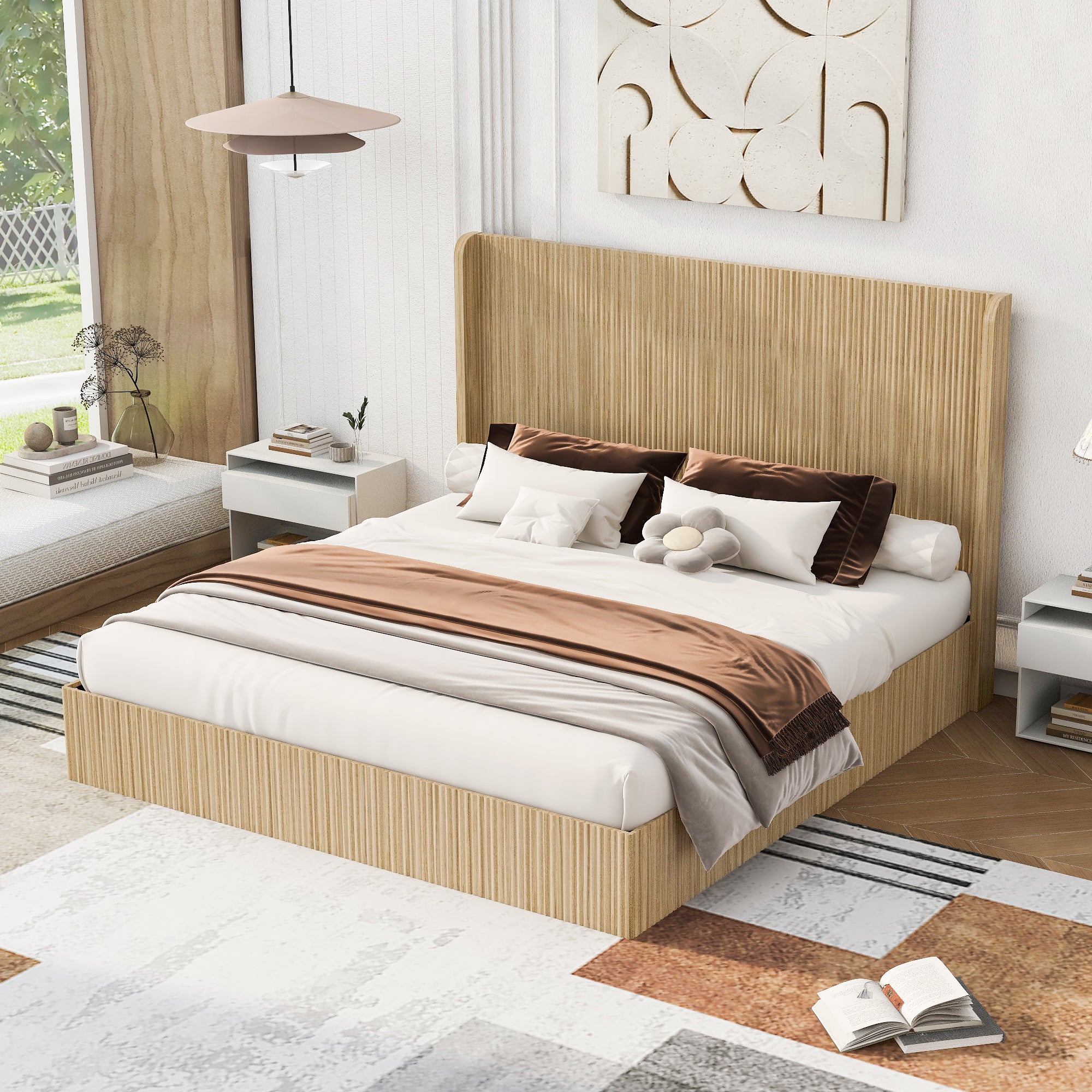 Walker Edison Fluted Bed Frame - Thumbnail 4