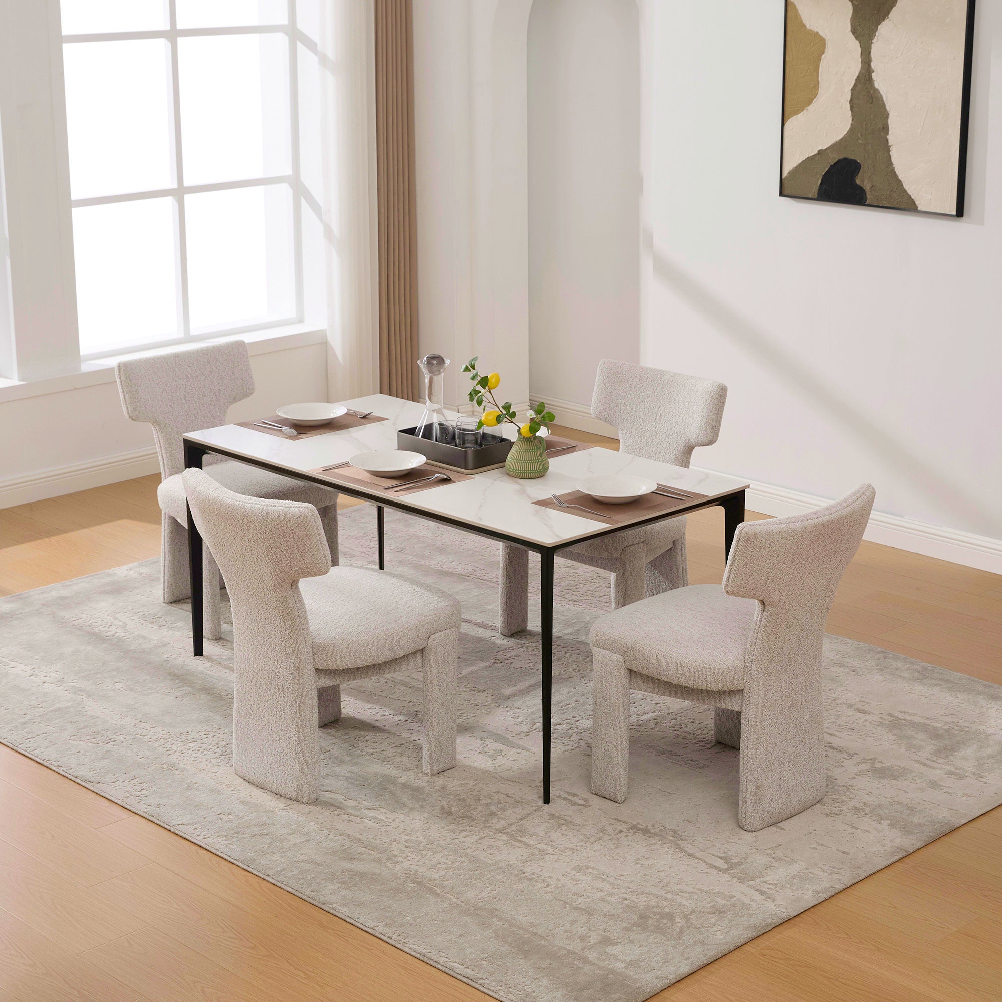 Walker Edison Upholstered Chenille Dining Chair - Thumbnail 5