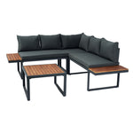 Walker Edison | Steel 4 Piece L-Shaped Patio Sectional Sofa Set Thumbnail