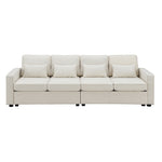 Walker Edison | Linen Fabric 104" 4-Seater Sofa with Storage Thumbnail