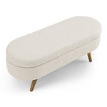 Walker Edison | Ottoman Oval Storage Bench Thumbnail