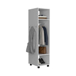 Walker Edison | White Tall Wardrobe Armoire with Mirror Thumbnail