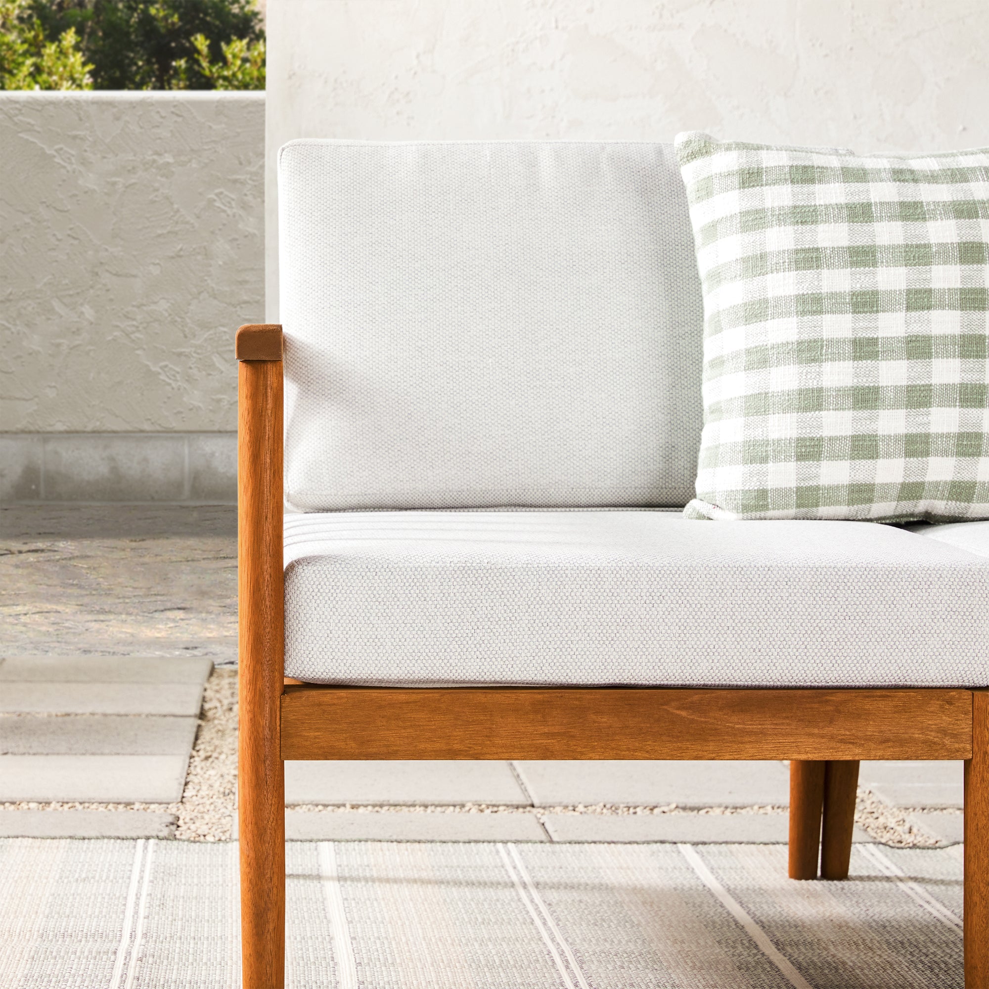 Circa Modern Spindle Solid Wood Outdoor Sectional Set | Walker Edison