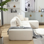 Walker Edison | Minimalist Terry Modular Couch with Right L-shaped Sectional Thumbnail