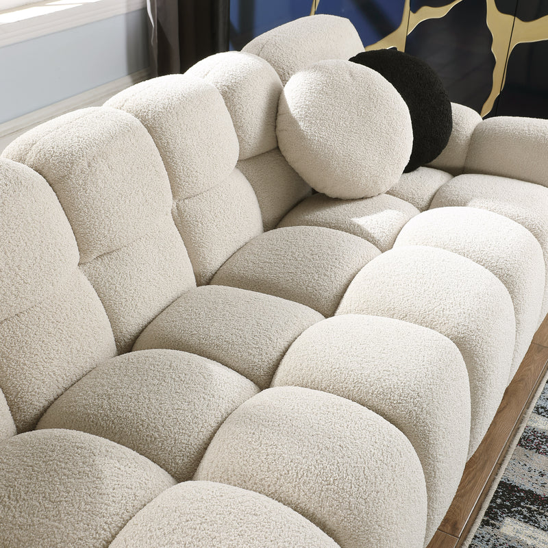 Walker Edison | Marshmallow Cloud Boucle 3 Seater Sofa