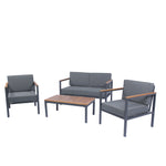 Walker Edison | 4 Piece Outdoor Sofa Chat Set Thumbnail