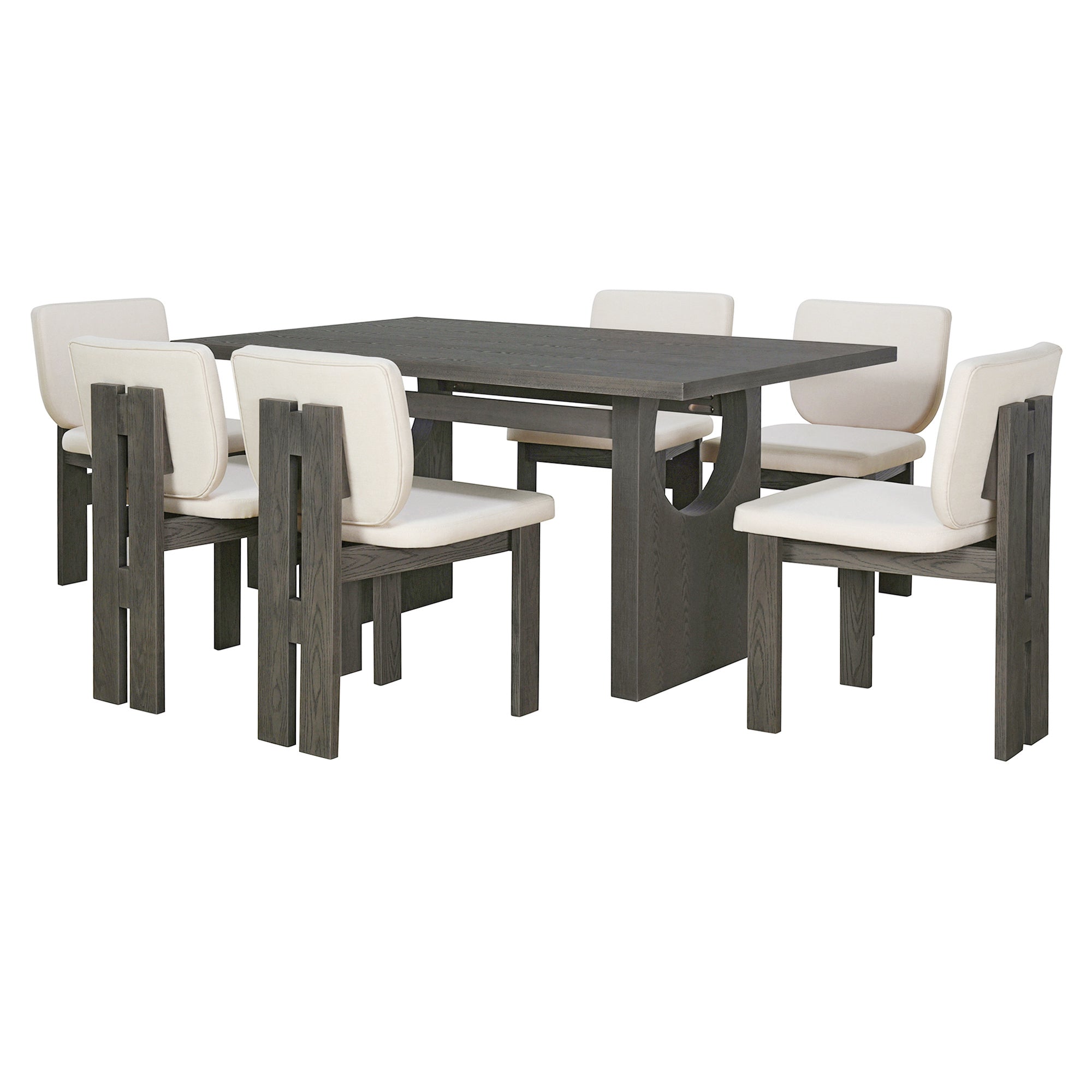 Walker Edison Wood Dining Table Set