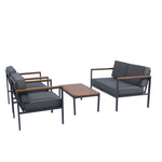 Walker Edison | 4 Piece Outdoor Sofa Chat Set Thumbnail