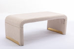 Walker Edison | Boucle Ottoman Footstool Bench Thumbnail