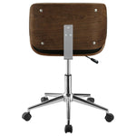 Walker Edison | Faux Leather with Wood Swivel Office Chair Thumbnail