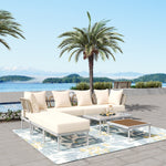 Walker Edison | Outdoor 8-Piece Sectional Sofa Set Thumbnail