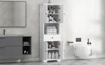 Walker Edison | White Tall Bathroom Storage Cabinet Thumbnail