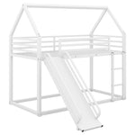 Walker Edison | Twin over Twin House Bunk Bed with Ladder and Slide Thumbnail