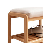 Walker Edison | Natural Solid Wood Entryway Shoe Bench Thumbnail