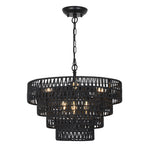 Walker Edison | Boho 6-Light Rattan Chandelier Thumbnail