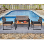 Walker Edison | Outdoor Wicker 4-Piece Patio Furniture Set Thumbnail