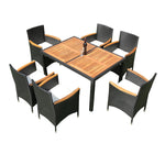 Walker Edison | 7 piece Outdoor Patio Wicker Dining Set Patio Thumbnail