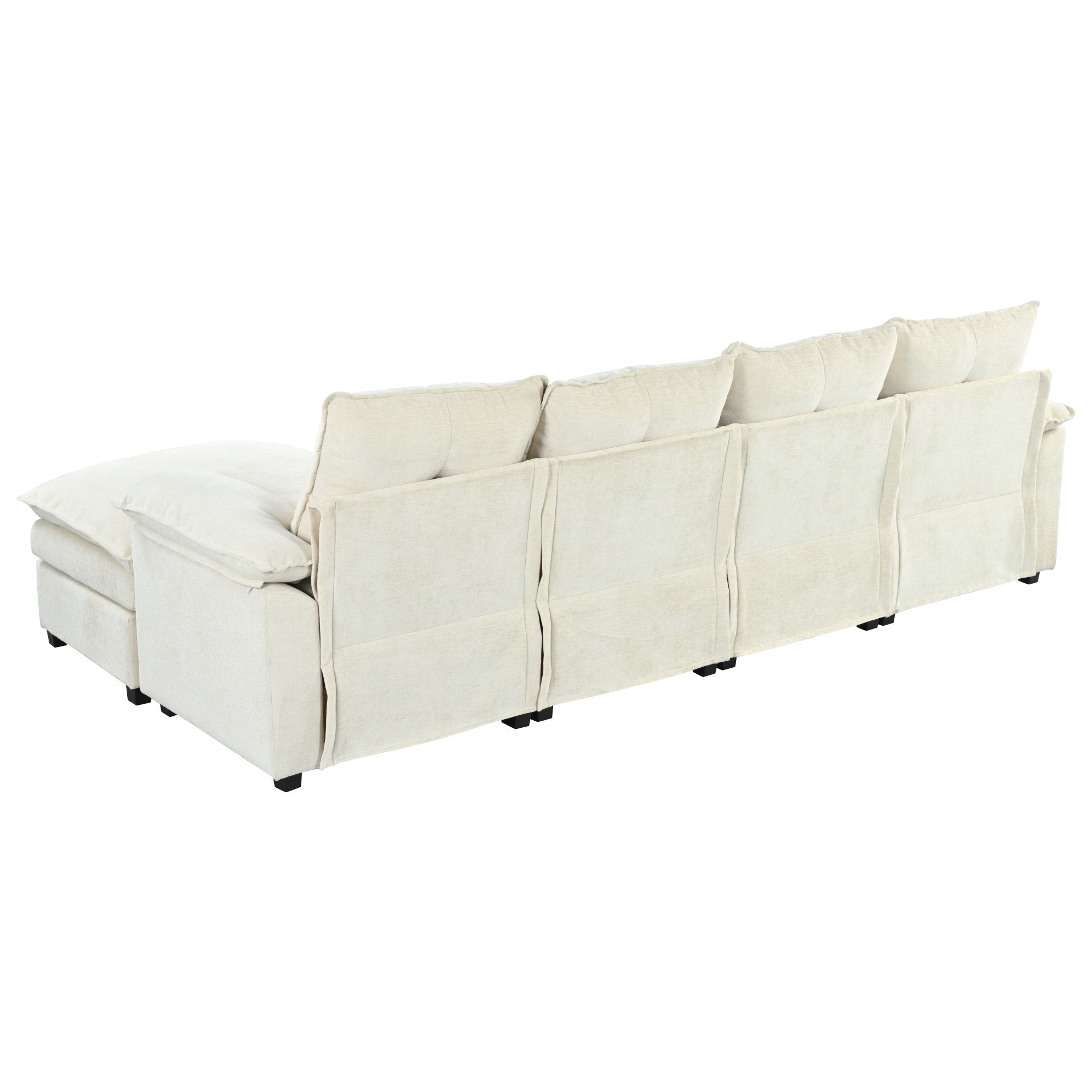 Walker Edison Chenille Sectional Sofa - Thumbnail 5