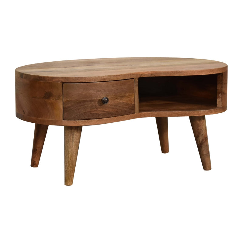 Walker Edison | Cloud Shape Mini Oak Coffee Table