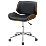 Walker Edison | Faux Leather with Wood Swivel Office Chair Thumbnail