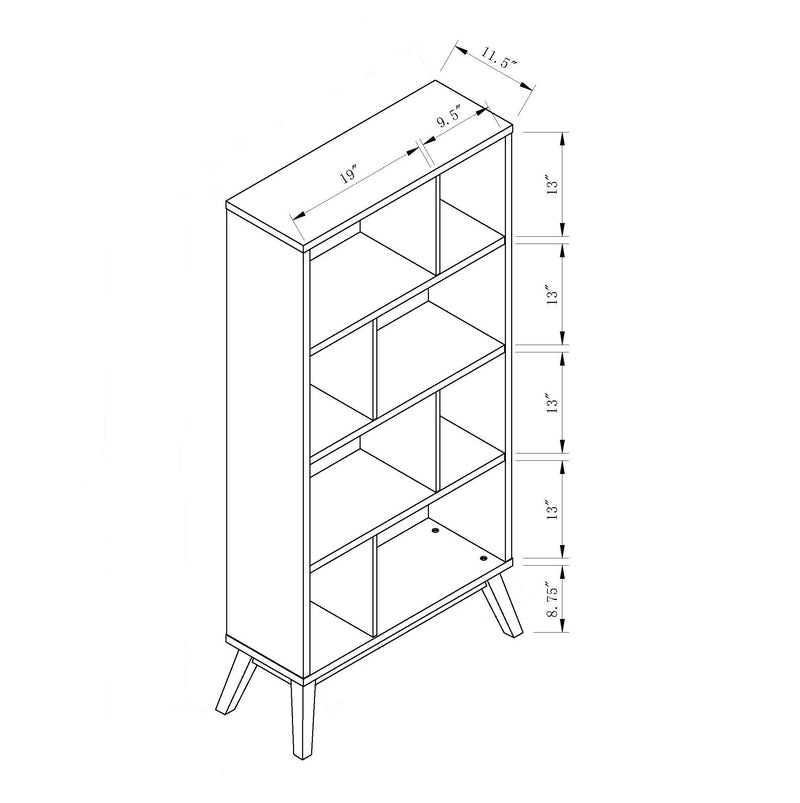 Walker Edison | Minimalist Two Tone Bookshelf Storage Cabinet