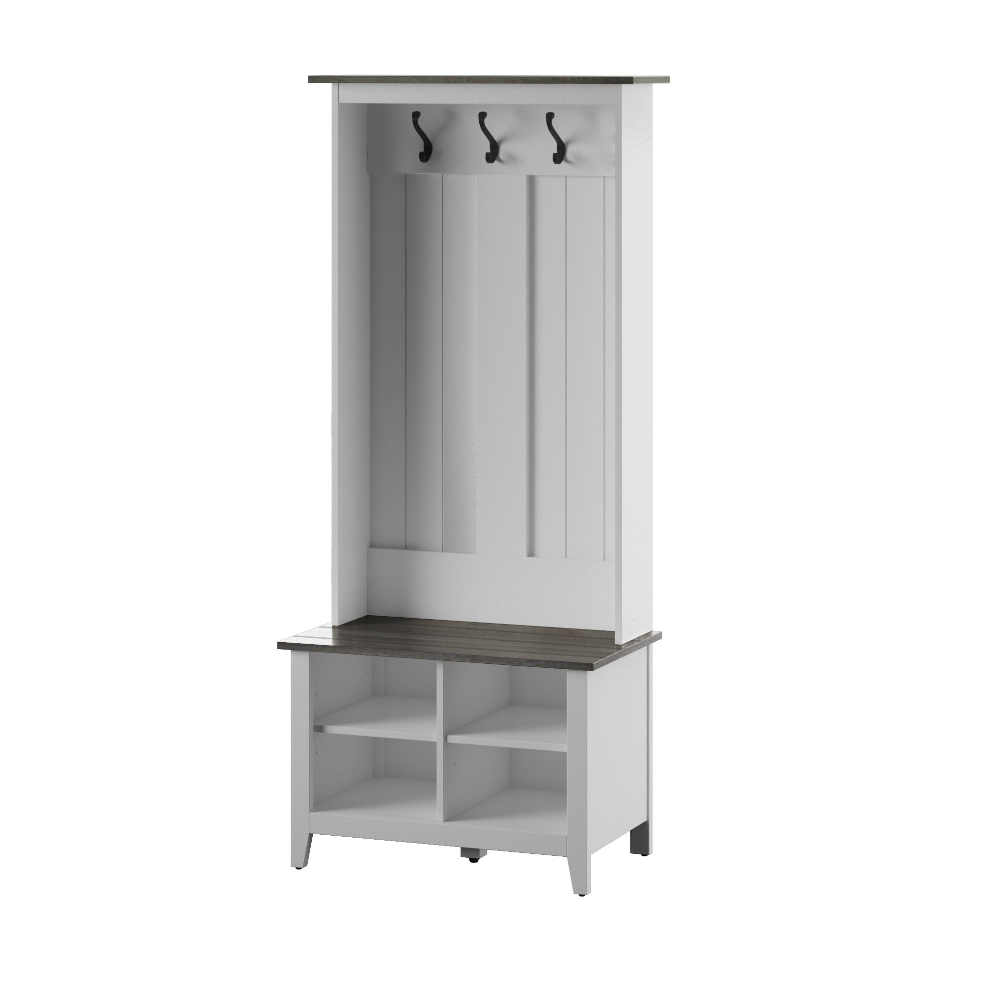 Walker Edison Entryway Hall Tree with Storage Bench - Thumbnail 5