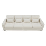 Walker Edison | Linen Fabric 104" 4-Seater Sofa with Storage Thumbnail