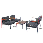 Walker Edison | 4 Piece Outdoor Sofa Chat Set Thumbnail