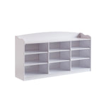 Walker Edison | Entryway White Shoe Storage Bench Thumbnail