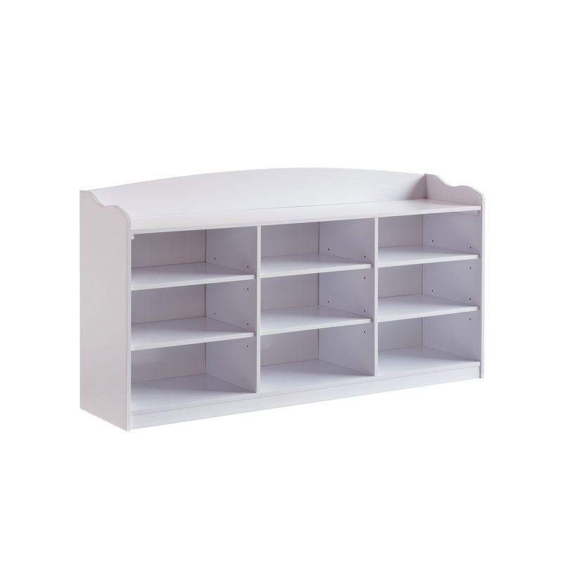 Walker Edison | Entryway White Shoe Storage Bench