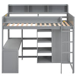 Walker Edison | Wood Twin Size Loft bed with Storage and Wardrobe Thumbnail