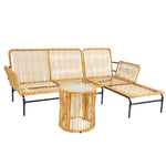 Walker Edison | Wicker 3 Pieces Outdoor Sectional Chat Set Thumbnail