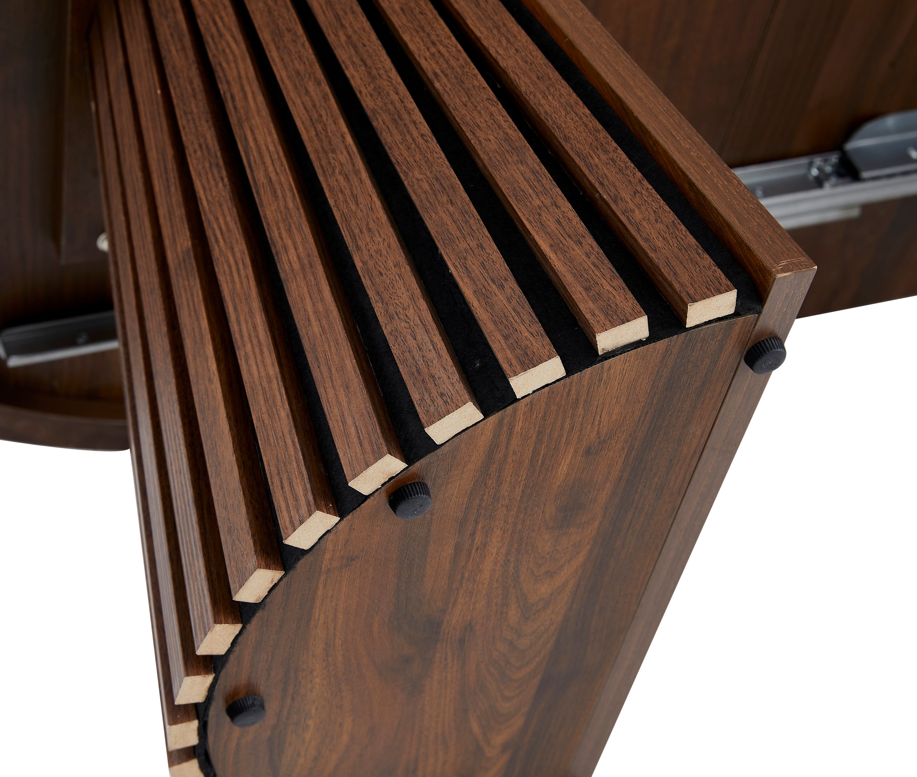 Fluted Design Extendable Wooden Curve Coffee Table – Walker Edison