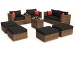 Walker Edison | 10 Pieces Modular Outdoor Patio Sectional Conversation Sofa Set Thumbnail