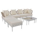 Walker Edison | Outdoor 8-Piece Sectional Sofa Set Thumbnail