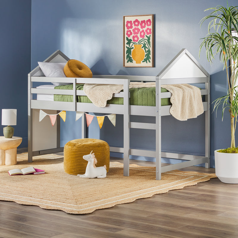 Skyler Contemporary Wood Low Loft Bunk Bed