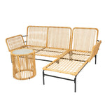 Walker Edison | Wicker 3 Pieces Outdoor Sectional Chat Set Thumbnail