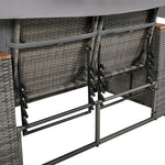 Walker Edison | Outdoor Patio 2-Piece Rattan Chairs and Bench Roof Set Thumbnail