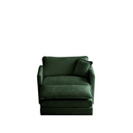 Walker Edison | Chenille Cloud Accent Chair with Ottoman Set Thumbnail