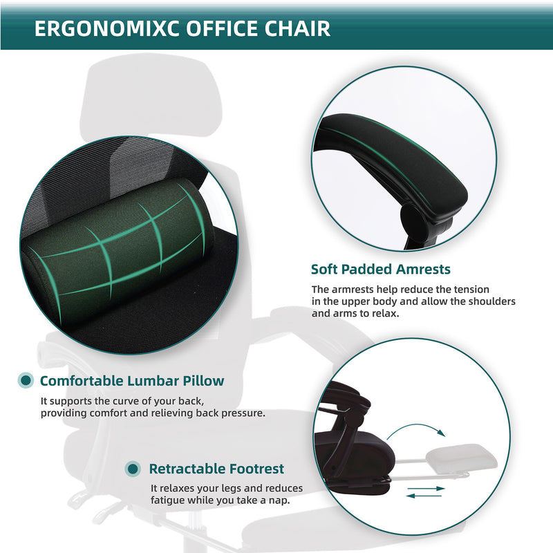 Walker Edison | Mesh High Back Ergonomic Office Desk Chair